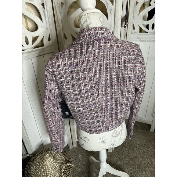 New! Bagatelle Women Tweed Cropped Pink Coat Blazer One Button Size Small - Picture 4 of 7